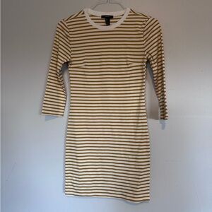 Forever 21 Brown and White Striped Dress